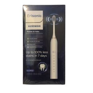 New Sealed Cordless Electric Sonic Toothbrush with Charger and 3 Brush Heads